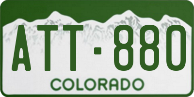 CO license plate ATT880