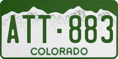 CO license plate ATT883