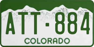 CO license plate ATT884