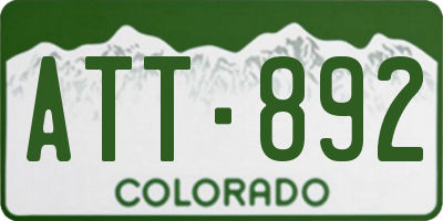 CO license plate ATT892