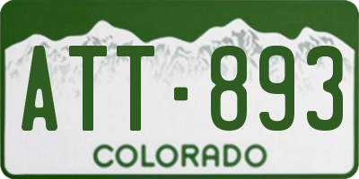 CO license plate ATT893