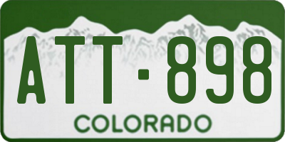 CO license plate ATT898