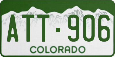 CO license plate ATT906