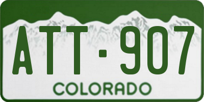 CO license plate ATT907