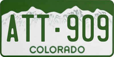CO license plate ATT909