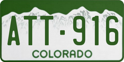 CO license plate ATT916