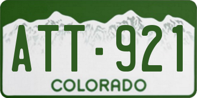 CO license plate ATT921