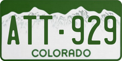 CO license plate ATT929