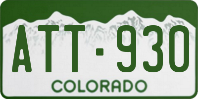 CO license plate ATT930