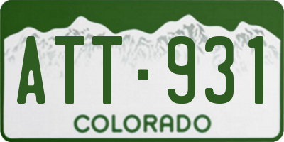 CO license plate ATT931