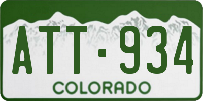 CO license plate ATT934