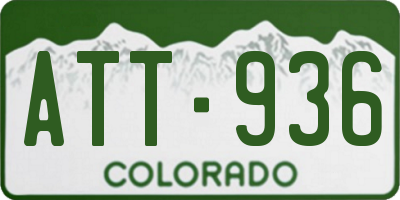 CO license plate ATT936