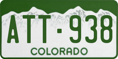 CO license plate ATT938