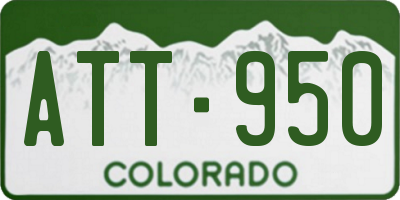 CO license plate ATT950