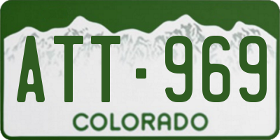 CO license plate ATT969