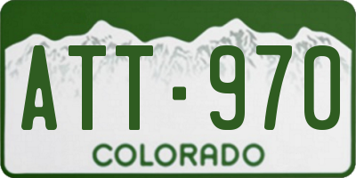 CO license plate ATT970