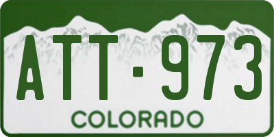 CO license plate ATT973