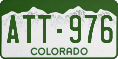 CO license plate ATT976