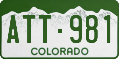 CO license plate ATT981