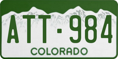 CO license plate ATT984