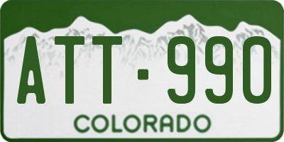 CO license plate ATT990