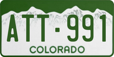 CO license plate ATT991