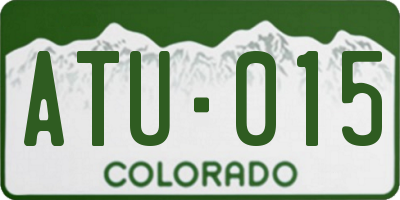 CO license plate ATU015