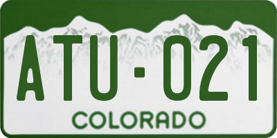 CO license plate ATU021