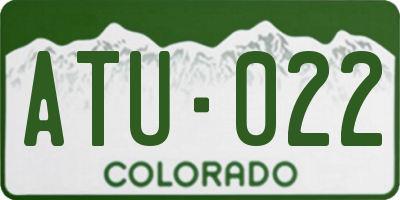 CO license plate ATU022