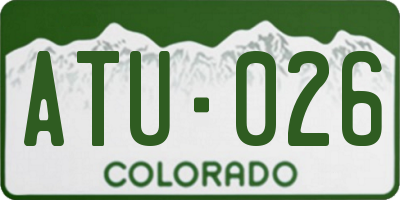 CO license plate ATU026