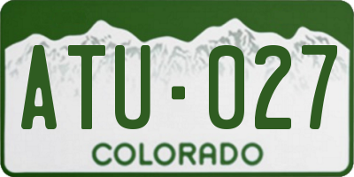 CO license plate ATU027