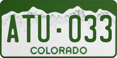 CO license plate ATU033