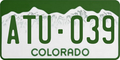 CO license plate ATU039