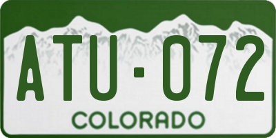 CO license plate ATU072