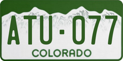 CO license plate ATU077