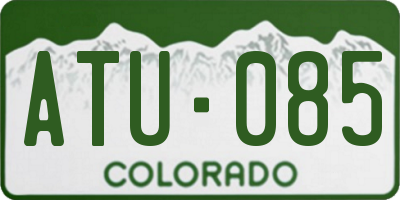 CO license plate ATU085