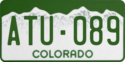CO license plate ATU089