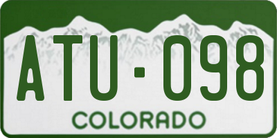CO license plate ATU098