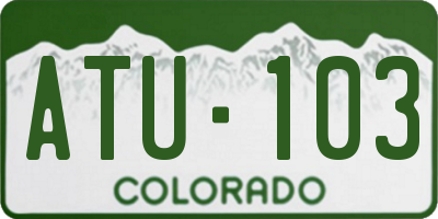 CO license plate ATU103