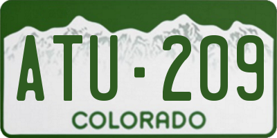 CO license plate ATU209