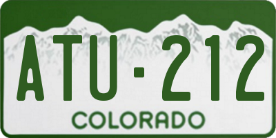 CO license plate ATU212