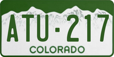 CO license plate ATU217