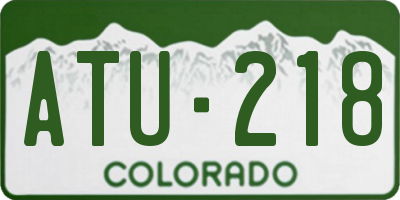 CO license plate ATU218