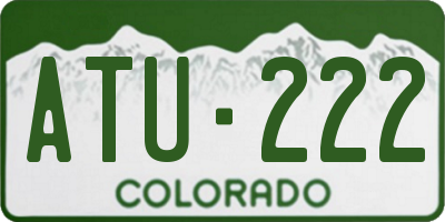 CO license plate ATU222