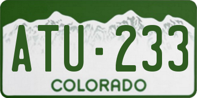 CO license plate ATU233