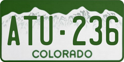 CO license plate ATU236