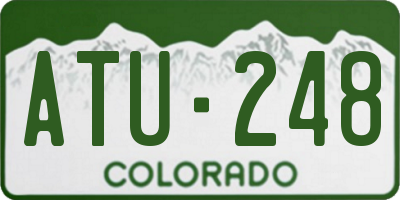 CO license plate ATU248