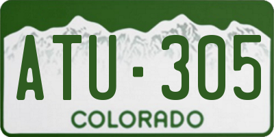 CO license plate ATU305