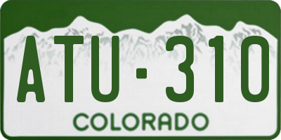 CO license plate ATU310