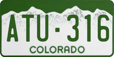 CO license plate ATU316